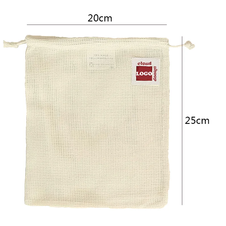 Organic Cotton Reusable Product Mesh Bag For Fruits And Vegetable Mesh Net Bag Eco Friendly Reusable Shopping Bag