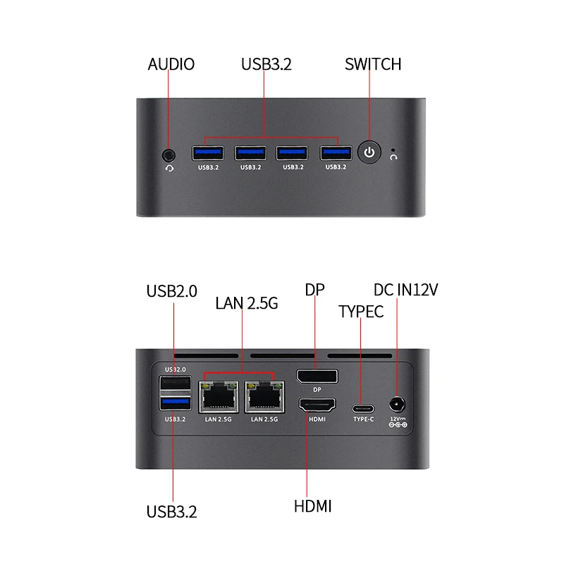 NUC Mini Pc DDR5 Ram 8g+128/256 Ssd Alder Lake N95/N100/N300/N305 4k 60hz Low Power Computer Home Mini Pc Con Windows 11