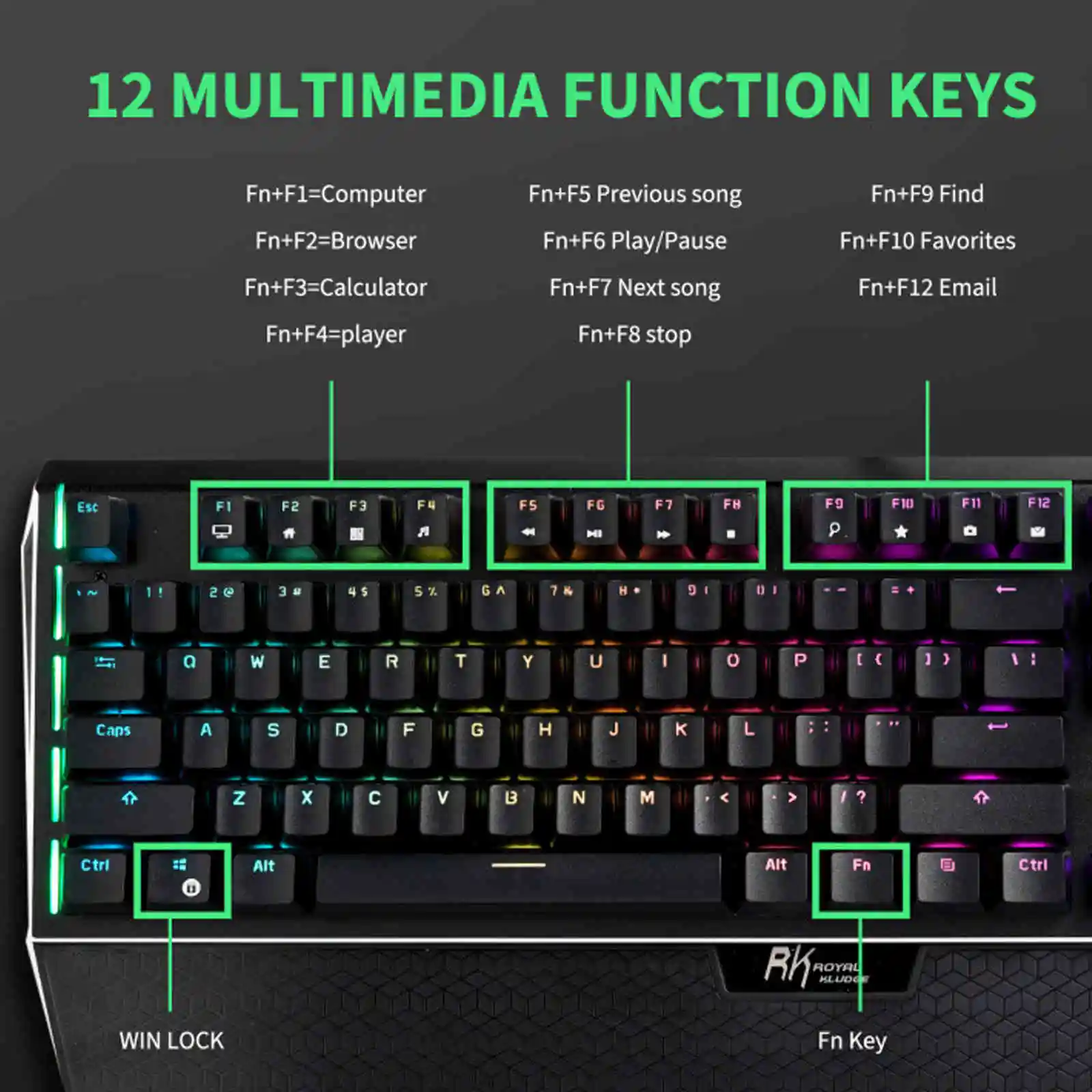 Royal Kludge RK950 mechinal hungarian private label slide pc a4tech keyboard and kit mouse teclado keybo wired klawiatura kid