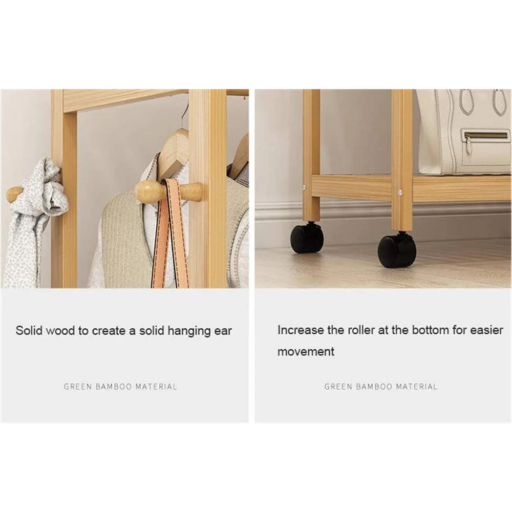 Hang clothes and store things bamboo wardrobe clothes organizer