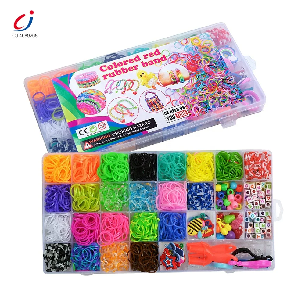 Chengji hot sale girls gift set customize DIY Christmas toys parent-child interactive rubber loom bands kit for kids