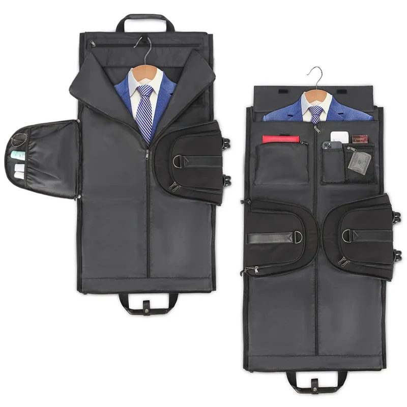 Travel Garment Bag with Shoe Compartment Overnight Weekender Bags for Women Men Rolling Duffle Bag with Wheels Trolley