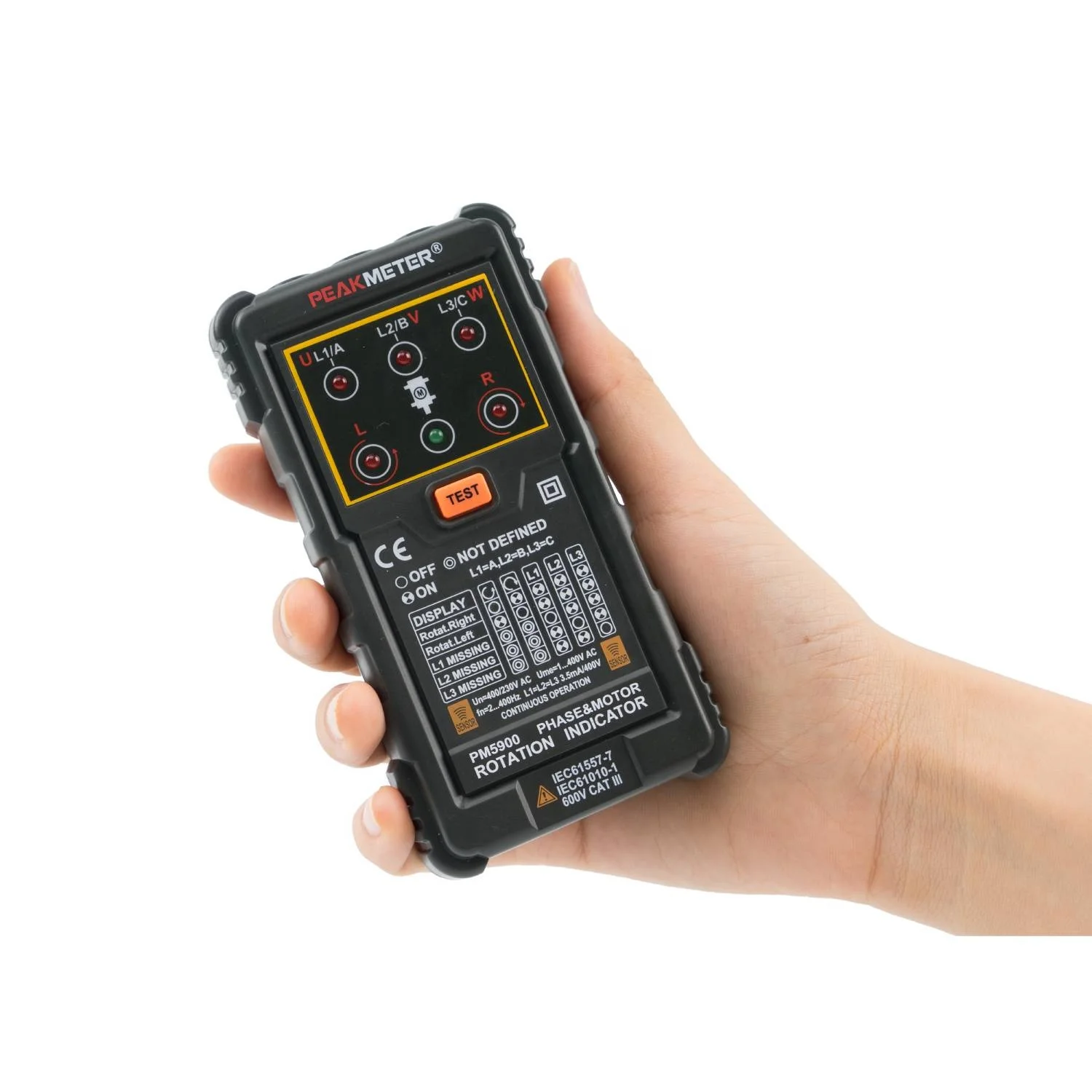 portable 3 Phase sequence and motor rotation indicator PM5900 with low price