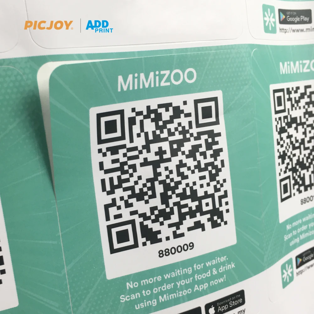 popular customer qr code waterproof vinyl sticker bar code sticker