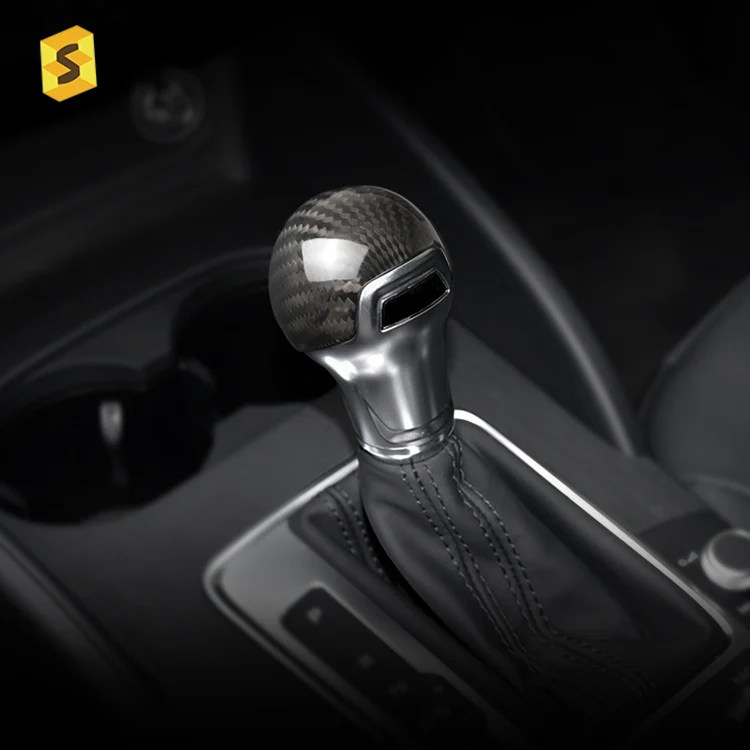 ES N-AD-062 Car Interior Accessories Carbon Fiber Gear Shift Knob Cover For Audi A3 S3 Q2L