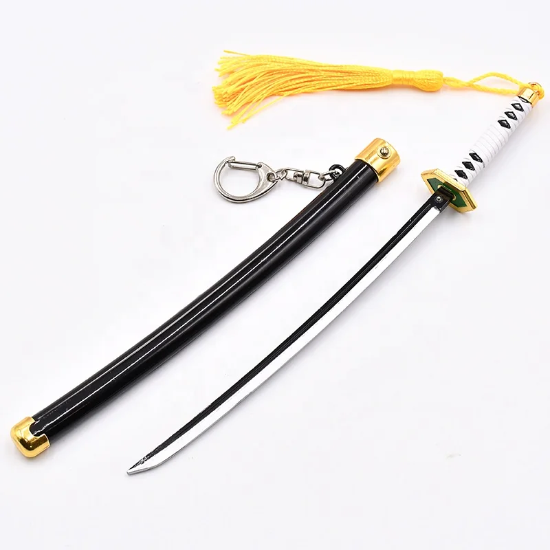 Factory Direct Sale 22cm Metal Alloy Mini Katana Sword Keychain Demon Salyers Sabito Toy Swords with Ejection Sheath