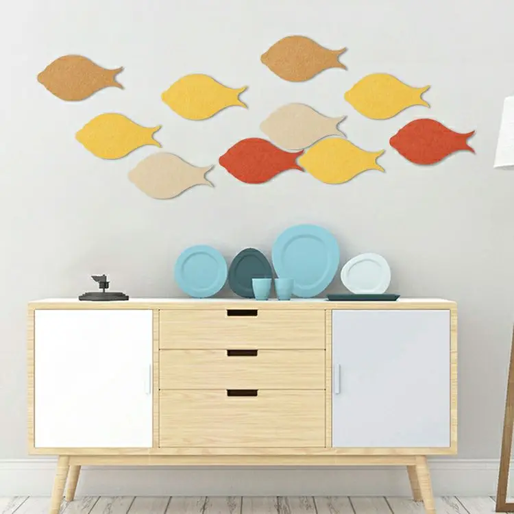 Environmental protection felt wall sticker Nordic modern decoration background with  felt sheets message board function design