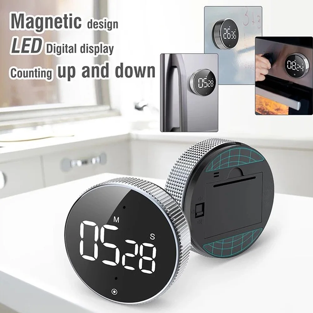 Voice control LED display countdown kitchen timer with sound reminder