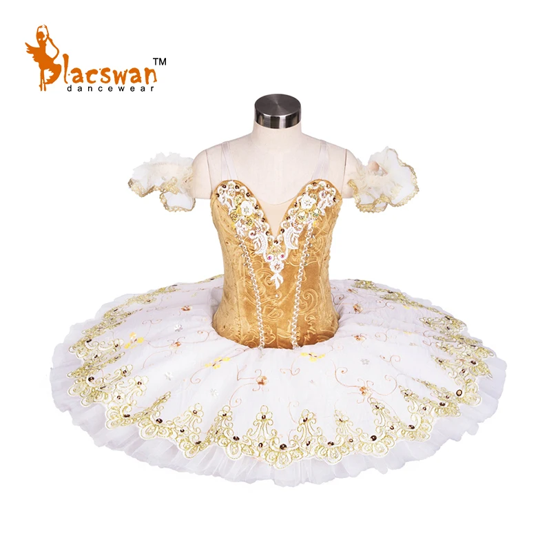 12 Layer Tulle Velvet Bodice The Gold Fairy Sleeping Beauty Classical Adult Gold Professional Ballet Tutu