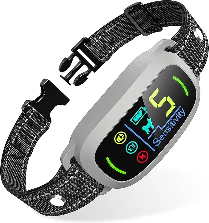 Shock Collar For Dog Automatic Bark Control Rechargeable 3 Mode Beep Vibration Shock Training 5 Sensitivity IP67 Waterproof