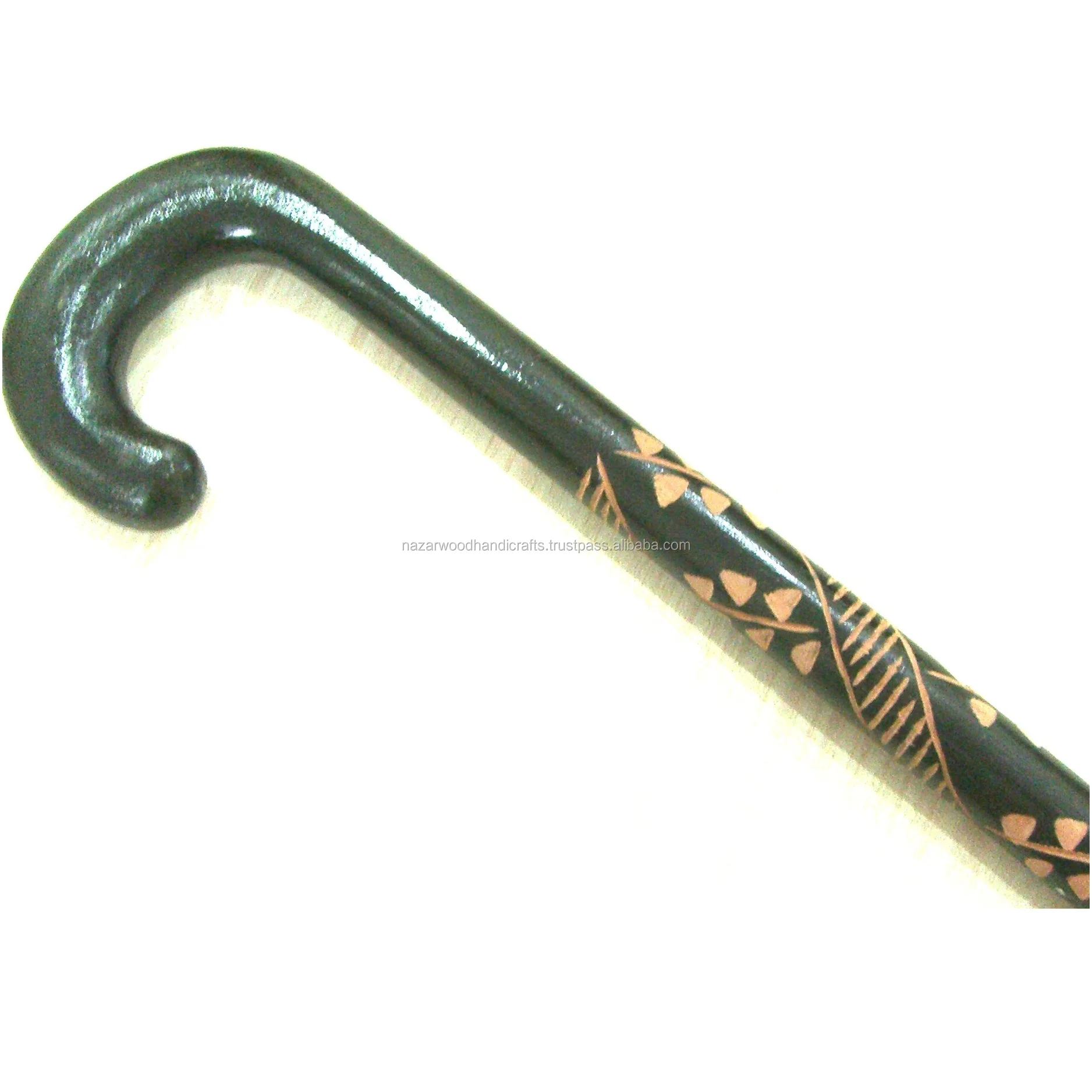 CLASSICAL WOODEN WALKING STICK ITEM WITH BRASS HANDLE