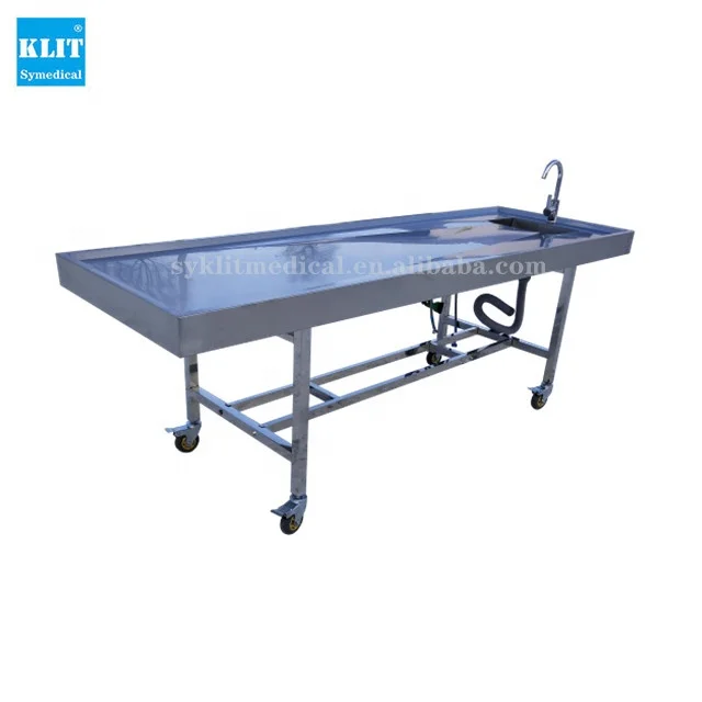 China Supplier Stainless Steel 304 Dissection Table Mortuary Autopsy Table
