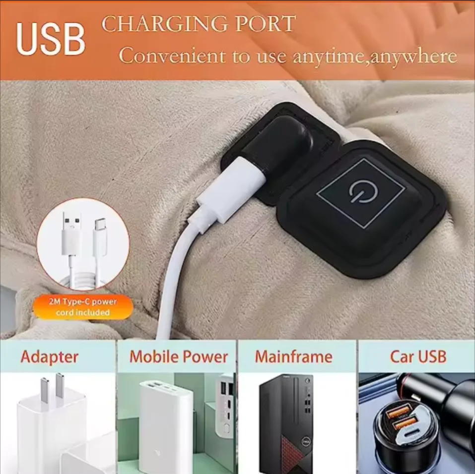 Newly designed USB Velvet Heated Seat pad Heated Car Seat cover Heated seat pad with three warmth levels