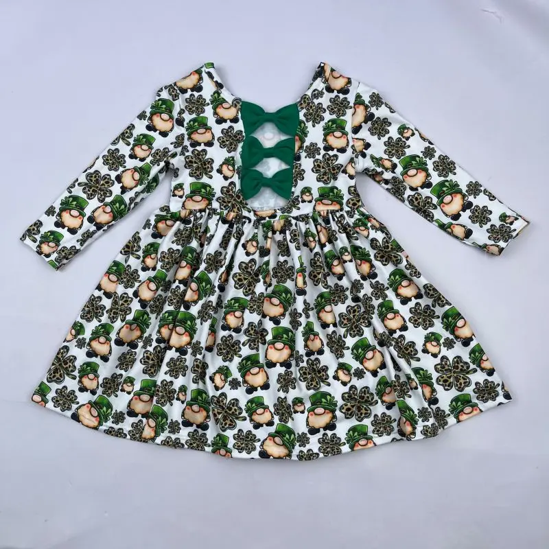 Qingli OEM St Patricks Day Kids Trendy Clothing Girls Dresses 10-12