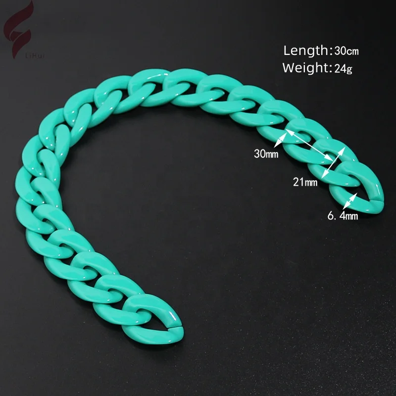Lihui Factory Cheap Price Wholesale accessories resin plastic shoulder link acrylic bag handbag chain shoulder strap for bags