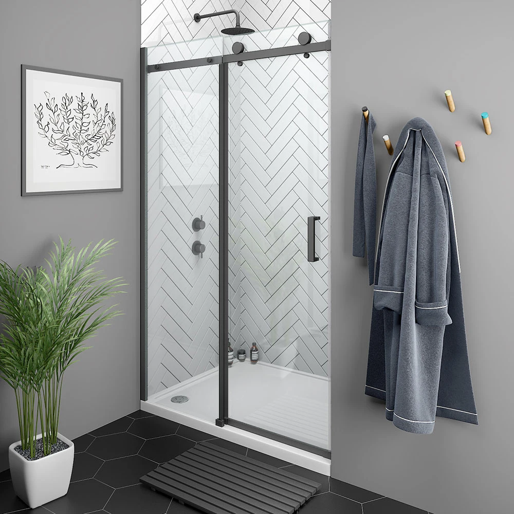 2022 new design north american tempered glass bypass shower door