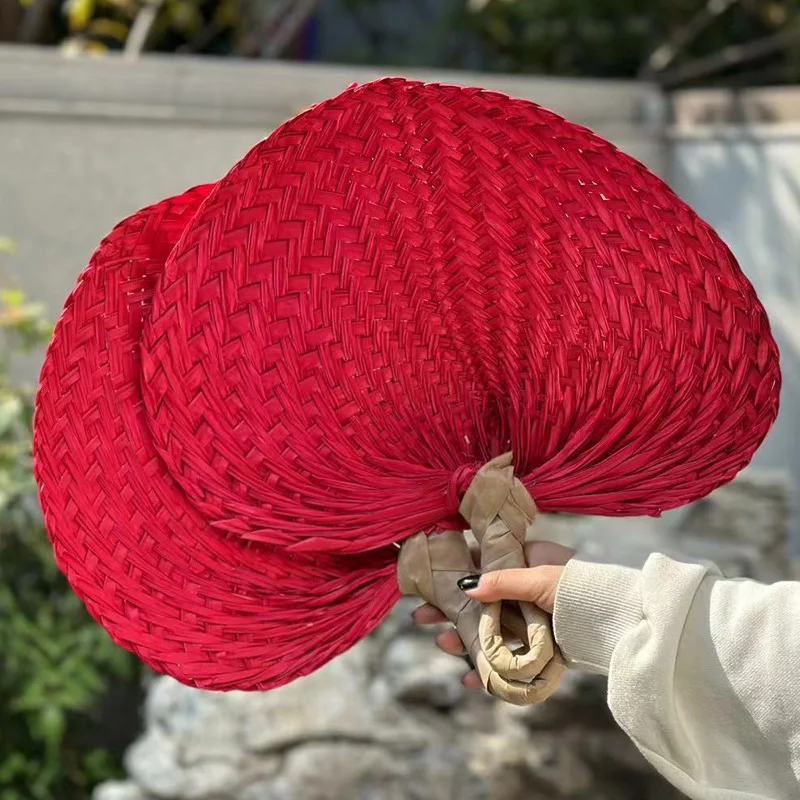Natural Raffia Tropical Hand Fans
