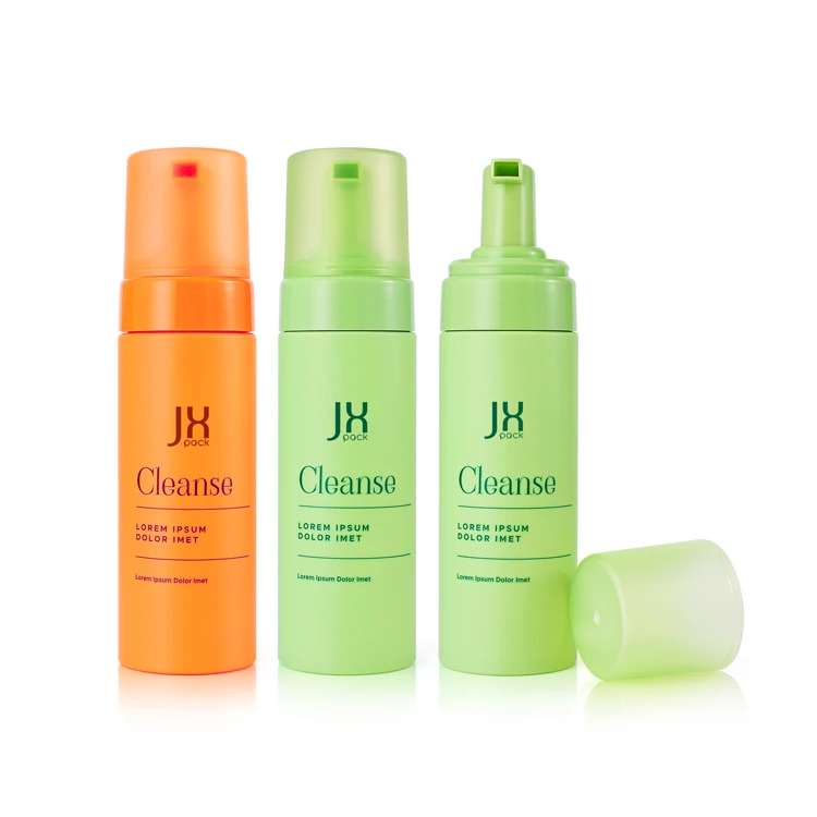 Recycled empty lash foam pump bottles 150ml round liquid soap dispenser skincare face wash cleanser foaming bottle