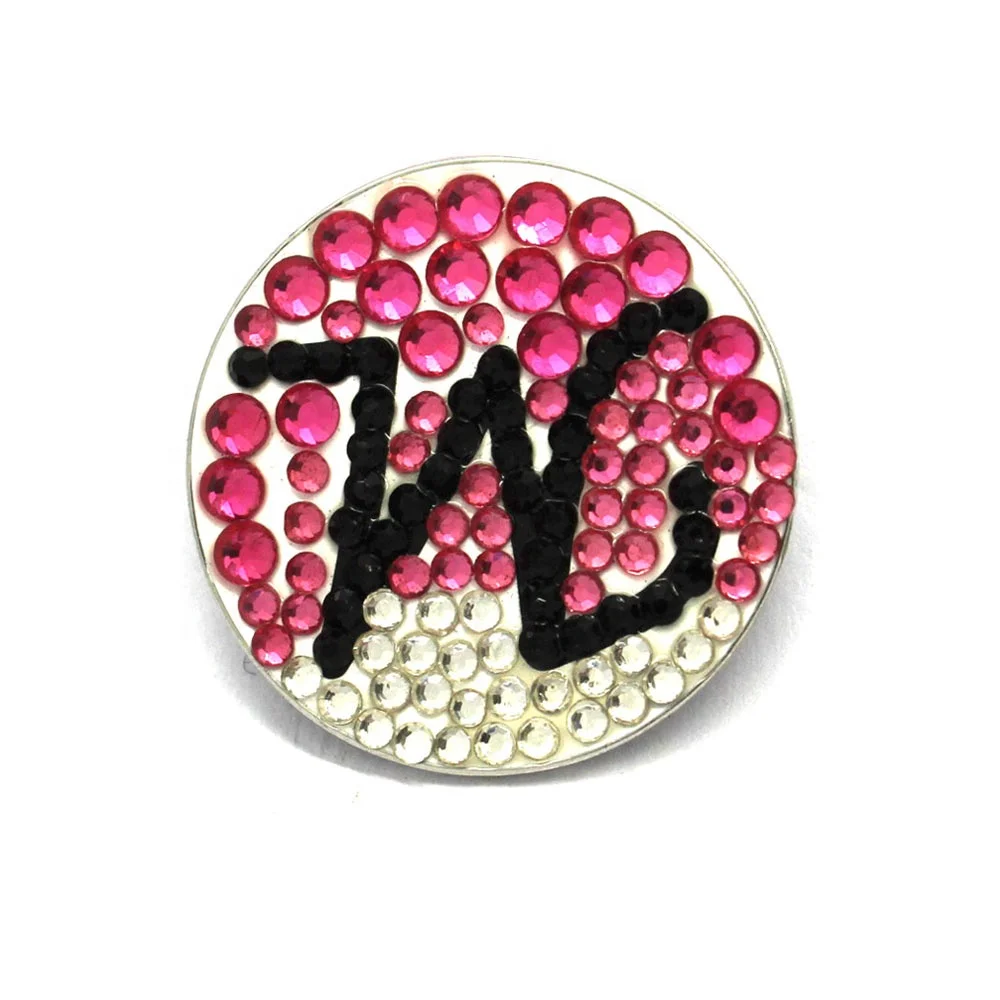 Crystal Markers Golf Logo Stamp Hat Clip Magnetic Golf Ball Marker
