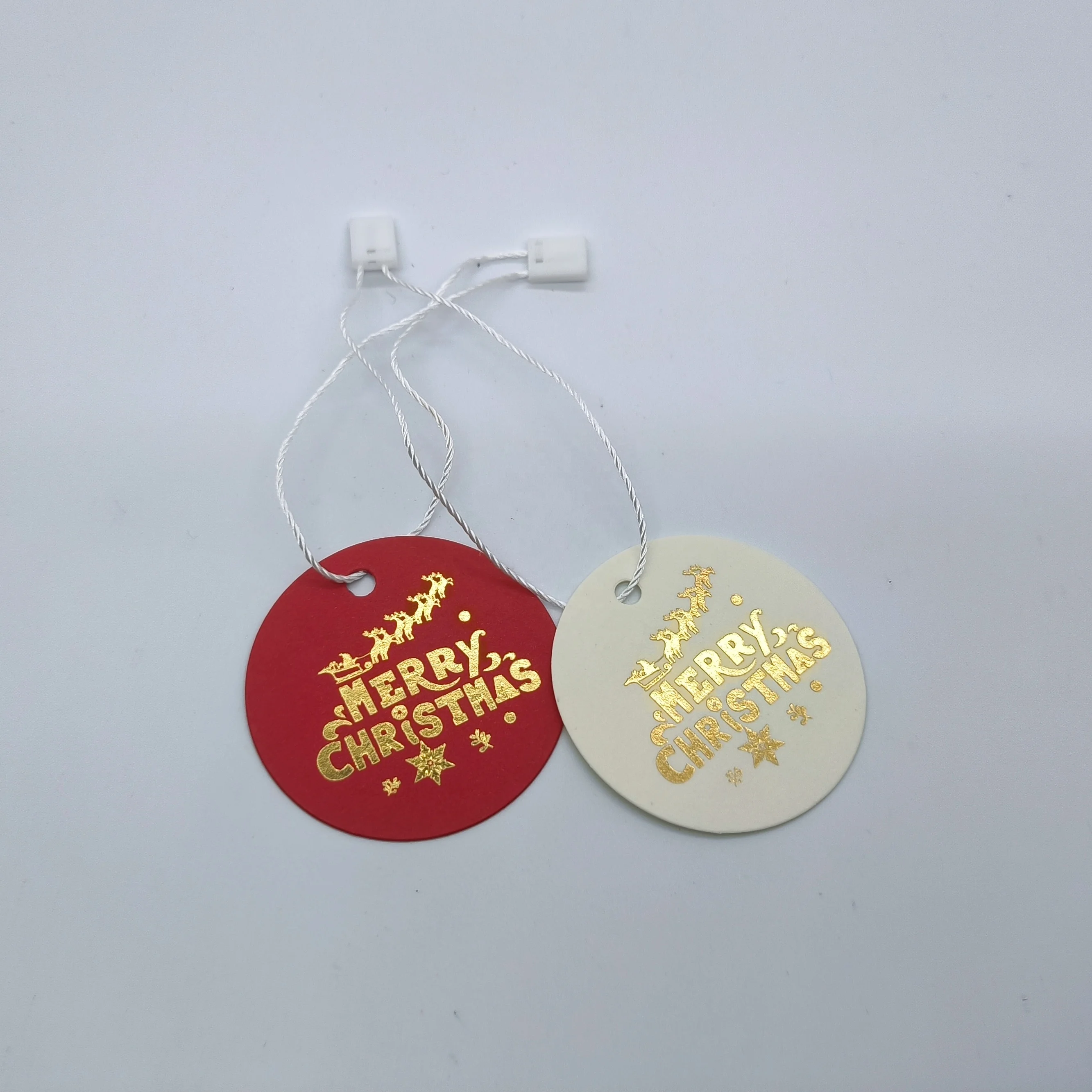 Custom Red and White Hanging Tags Christmas Gift Tags  for DIY Holiday Present Wrap and Price Label