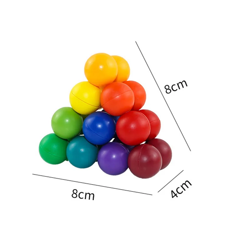 Rainbow Sensory Ball Fidget Toy Creative Educational Preschool Learning Activities Gifts for Kids Stress Relief Educational Toys