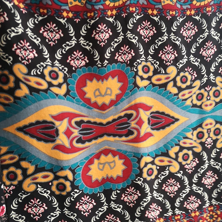 
New fashion customized woven rayon viscose printed stock lot fabric for dress materials 