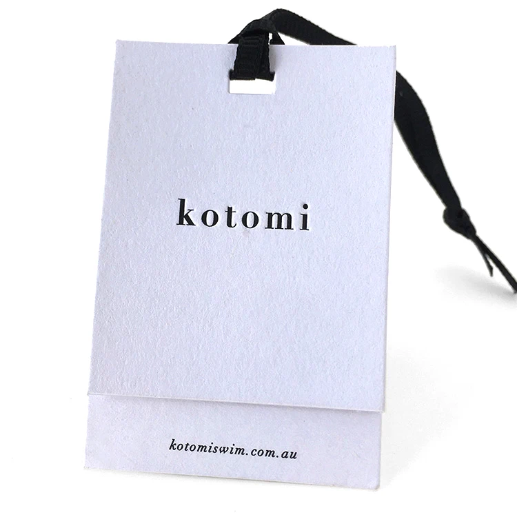 Роскошная Одежда на заказ, толстая белая картонная бумага, черная фольга, печатная нить, ярлыки для одежды, собственный логотип