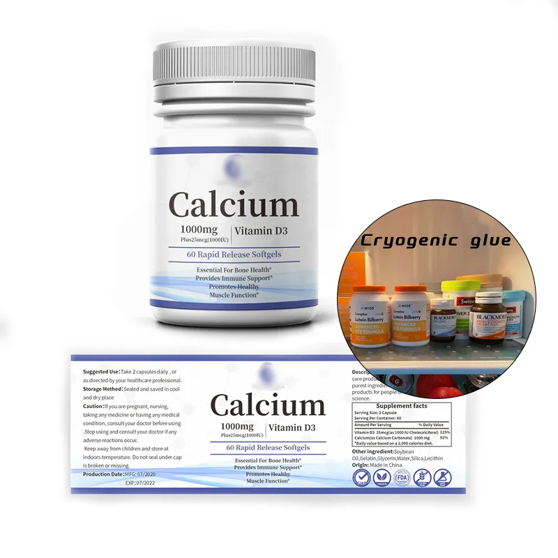 Customize Bulk Powder Protein Supplement Private Label Printing Adhesive Bright Silver Bopp Spot Uv Labels For Bottle