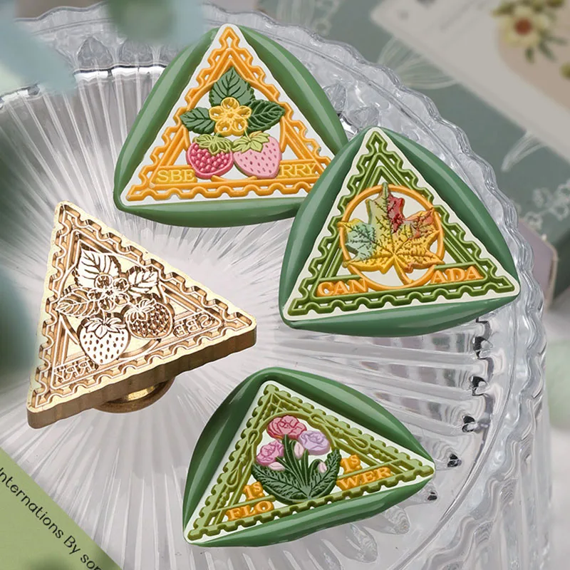 Hot Sells Irregular Triangle Series Retro Decorations Crown Stamp Deep Sea Shells Wax Seal Stamp Head