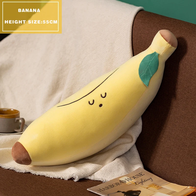 Hot Sale Fruit Super Soft Stuffed Kawaii Mushroom Banana Avocado Carrot Pillow Toy Plushie Washable Plush Toys Kids Children