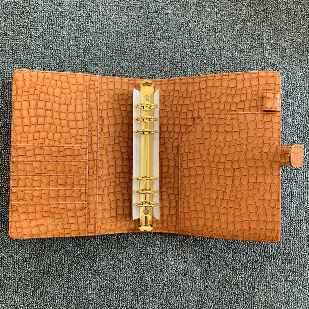 China factory custom A5 size leather agenda cover with binder
