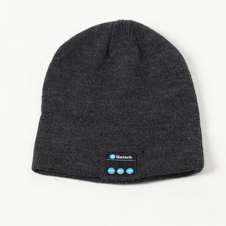 
Newest Winter Knitted Blue tooth Beanie Hat with Headphone smart music hat from China 
