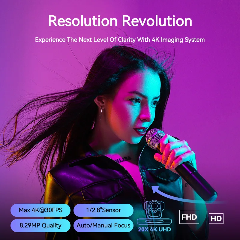 2024 professional PTZ camera H5 21x optical zoom USB/HD-MI Live Streaming Camera for church/Worship Events Services