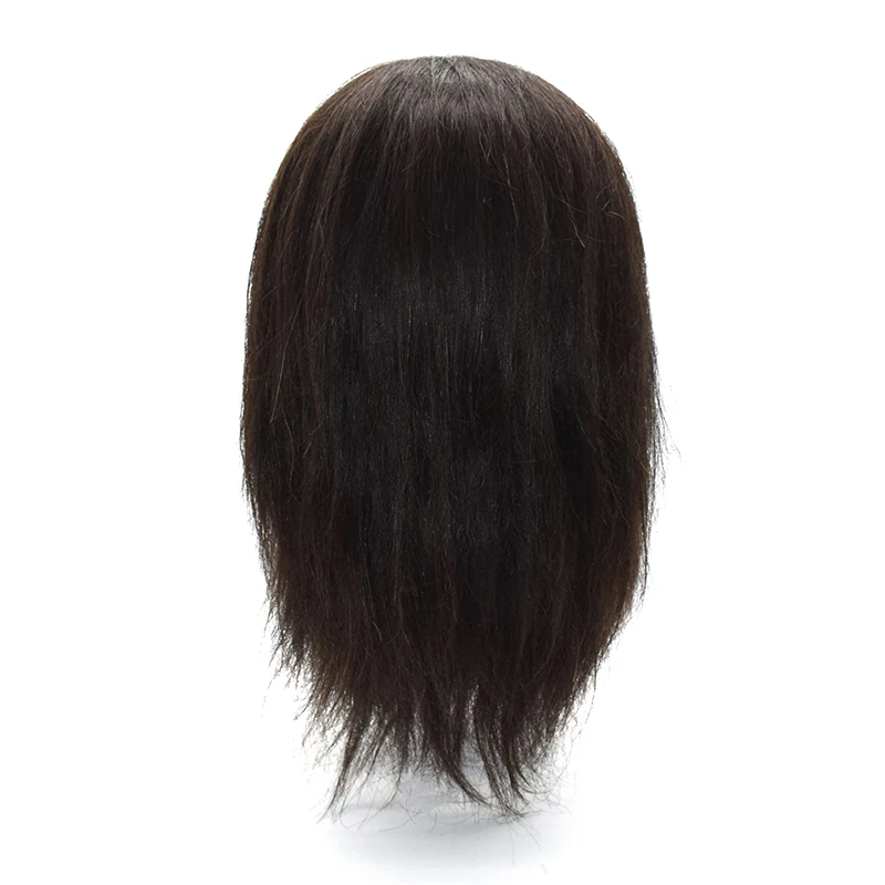 100% Real Human Hair Men Hairdressing Training Head Cutting Practice Mannequin Head with Big Beard For Salon