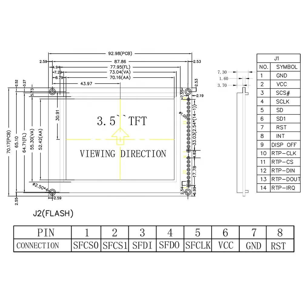  3 5 Дюймовый 320x240 ЖК tft-дисплей TC76680 контроллер с интерфейсом SPI цветной tft ЖК-экран дополнительным сенсорным
