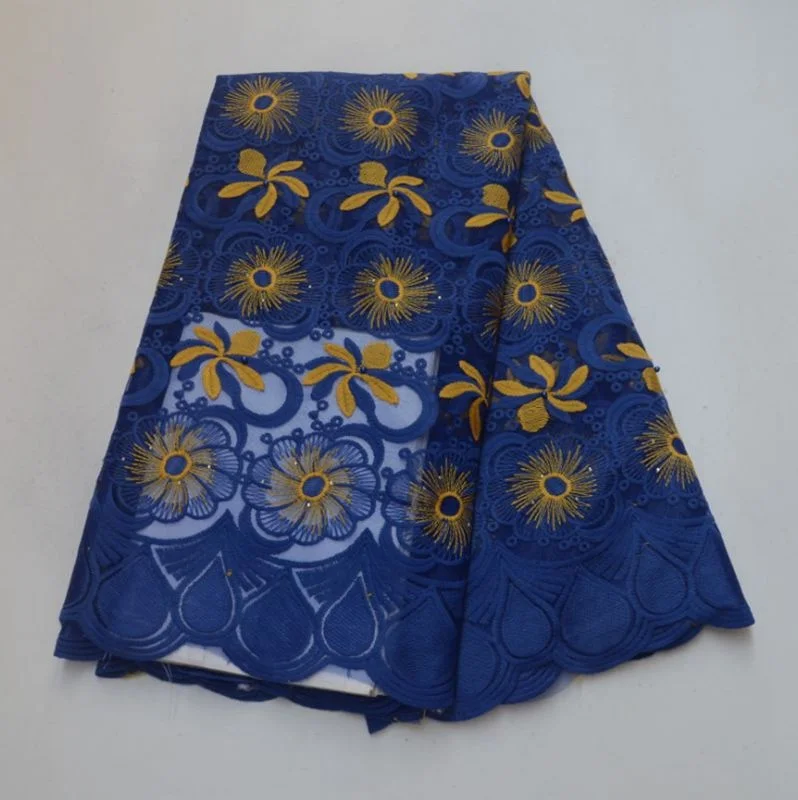 AR#107-116 African  Embroidered Fabric Polyester Materials French Net Lace For Wedding Dress