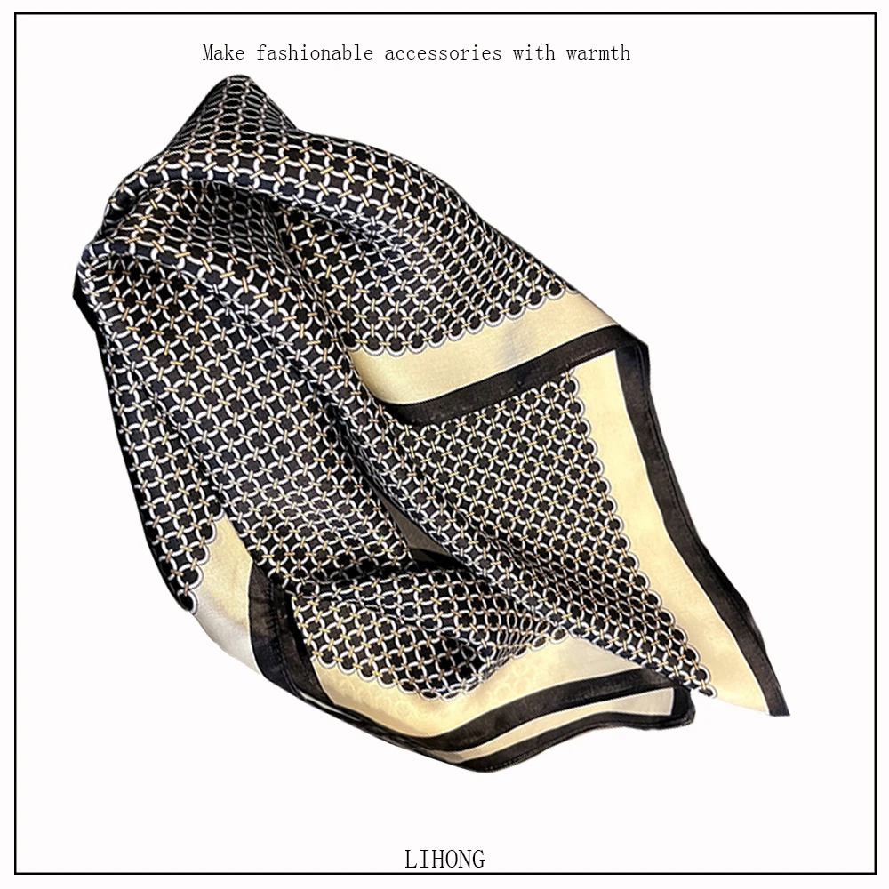 Wholesale Customized New Design Digital Printing Silk Scarf 100%Silk Printed Head Accessories Square twill