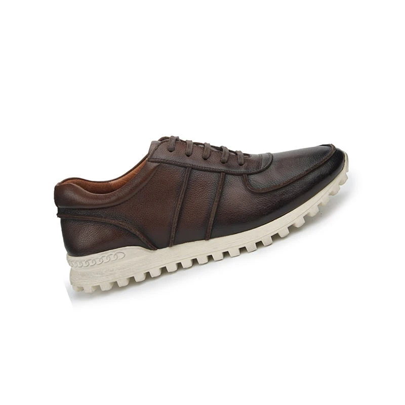 Wholesale Customized Sports Shoes Soft Genuine Leather Lace Up Sneakers Rubber Anti Slip Mens Hardwear Sneaker Shoes