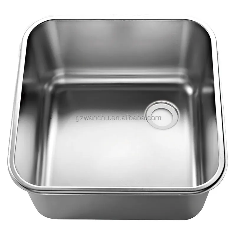 Commercial Kitchen Stainless Steel Fabricated Pressed Sinks Factory Restaurant Supplier SS 201/304 Single Bowl Industrial Sink