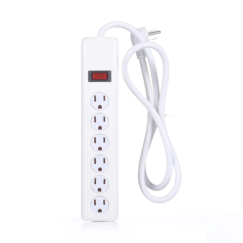 Surge Protector Electrical Power Strip Multi Plug Outlets 6 Outlets Extension Socket with Fuse Individual Switch