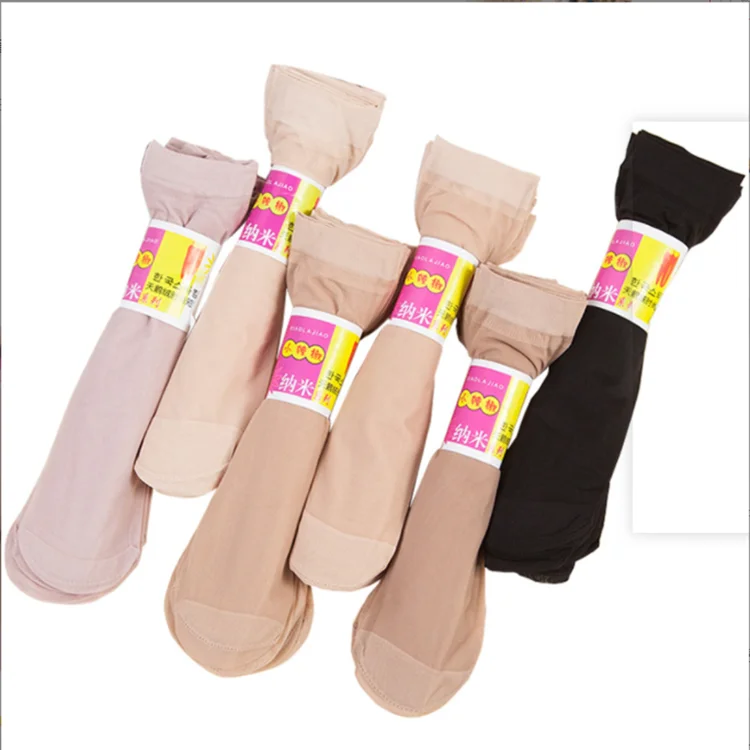 Wholesale Women cheap Nylon Sexy Silk Short Socks Summer Anti-hook Solid Color Invisible Crystal Silk Sock
