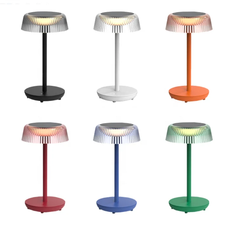 Rechargeable Outdoor Solar Battery Table Lamp Acrylic Clear Lamp Shade Garden Bedroom Hotel Decorative Lamps
