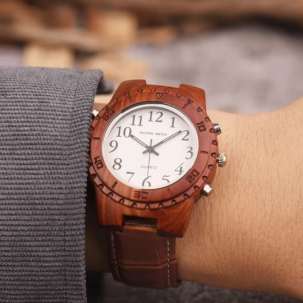 Language customize talking watch for blind people, ready to ship English talking watch