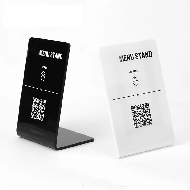 White Colour  3mm qr code display stand acrylic qr code stand or Restaurants, Promotions, Photo Frames for  Google Pay Stand