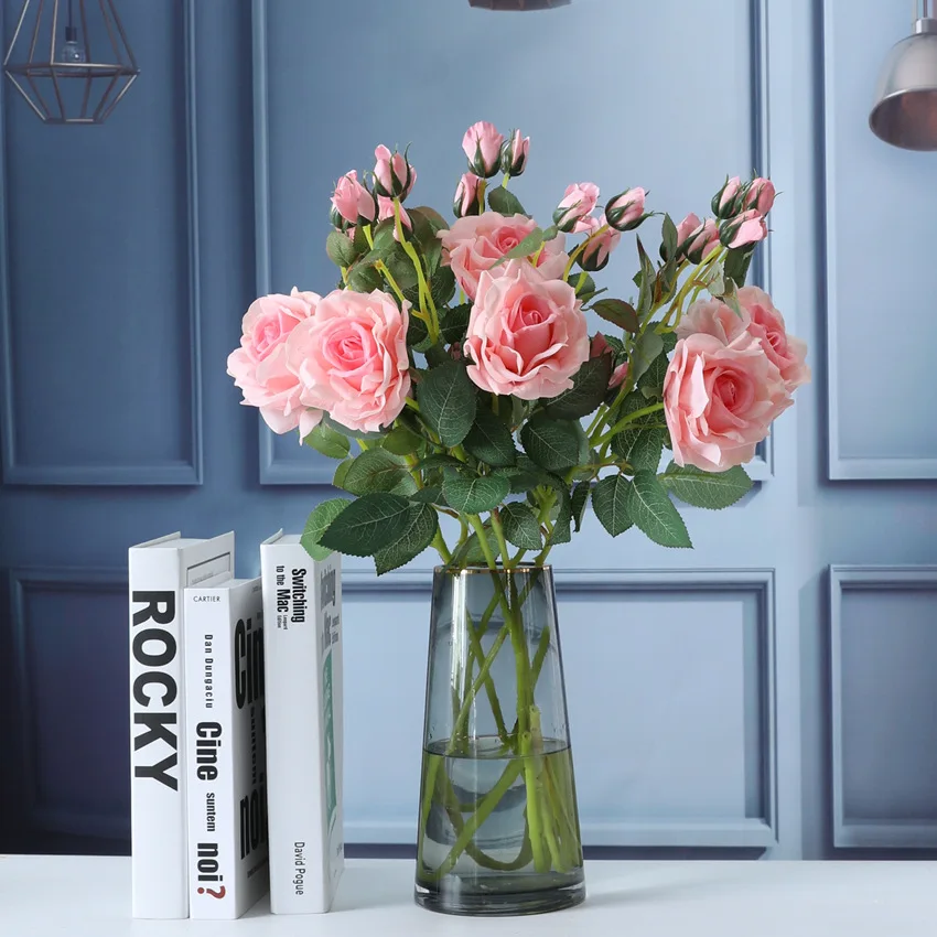 Simulation rose artificial flower home office decoration flower arrangement art photography props