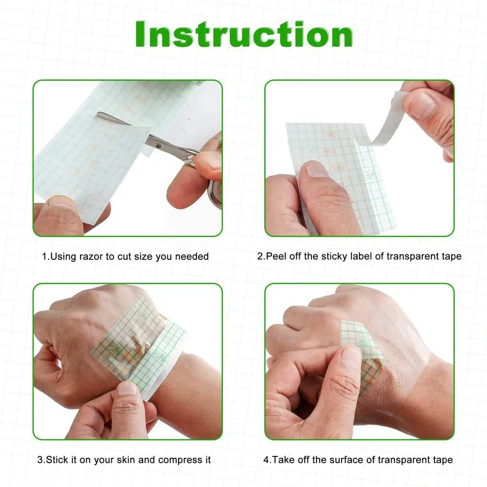 Hypoallergenic Transparent Wound Dressings Polyurethane Waterproof Transparent Wound Dressings Cover Roll