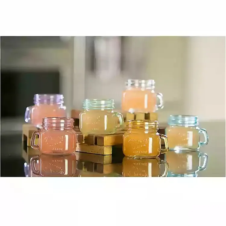 Colorful clear shot glass 6 piece set drinking mini mason jar