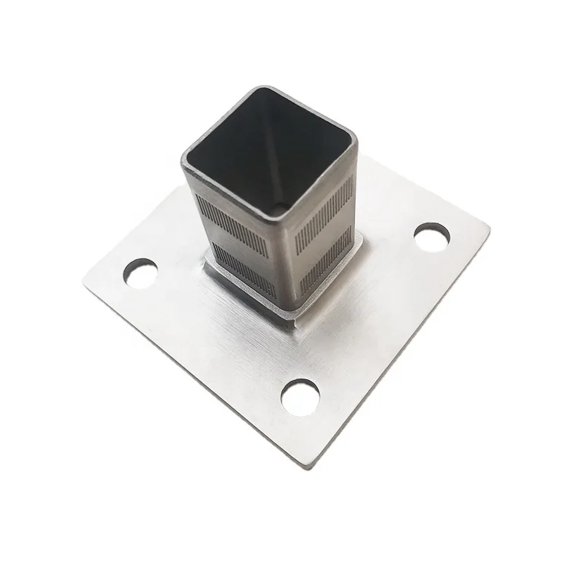 Stainless steel handrail railing fittings round tube oblong base plate wall floor flange