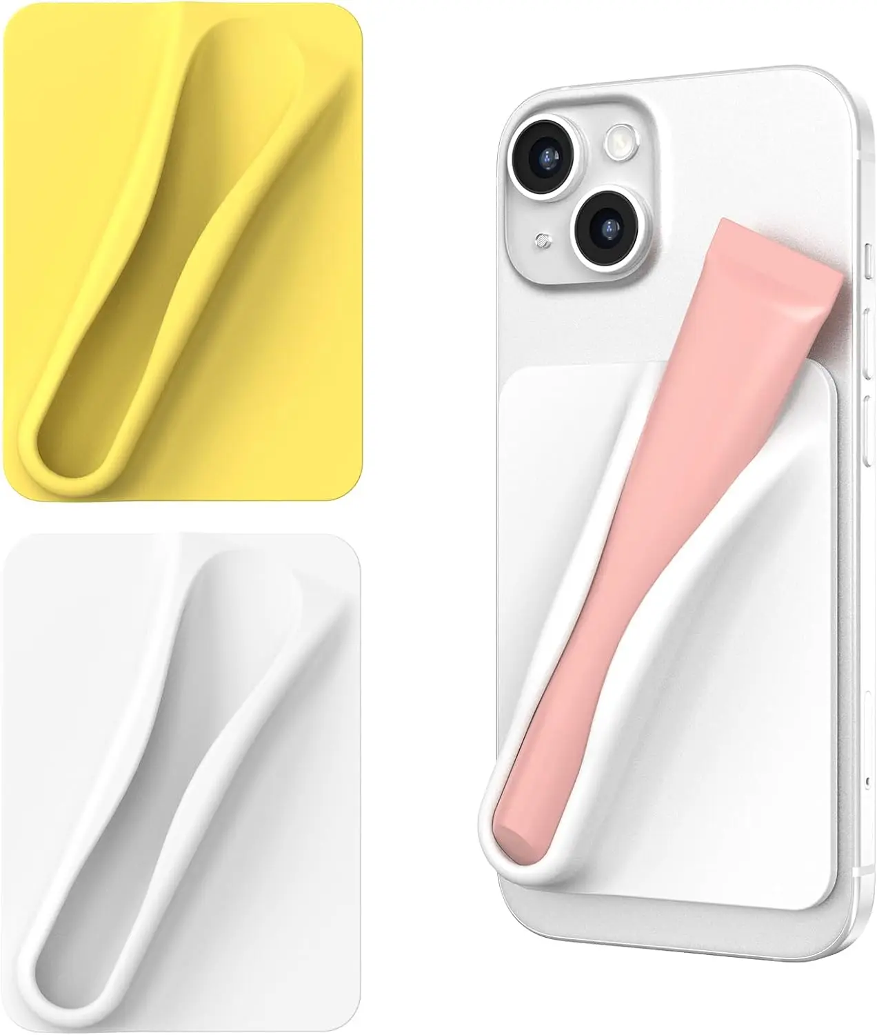 Lip Gloss Adhesive Sleeve for Cell Phone, Silky Silicone Lip Holder Stick-on Phone Case, Compatible for iPhone   Smartphones