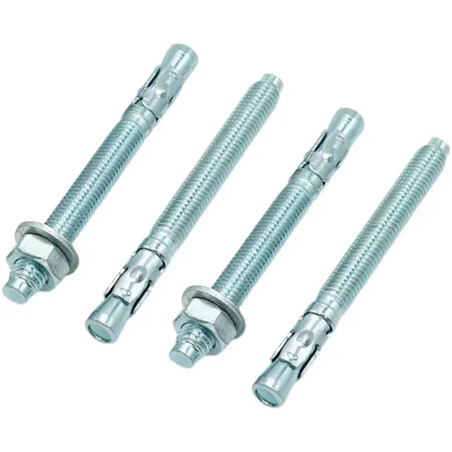 China factory wholesale top quality blue white 8.8 10.9 zinc plated carbon steel stainless steel sleeve wedge anchor bolt M8*100